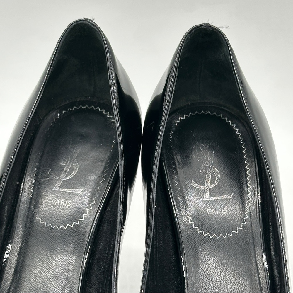 Yves Saint Laurent TRIBTOO VITELLO VERNICE SOFT 80 Black Pump. Size 8 - Picture 4 of 10